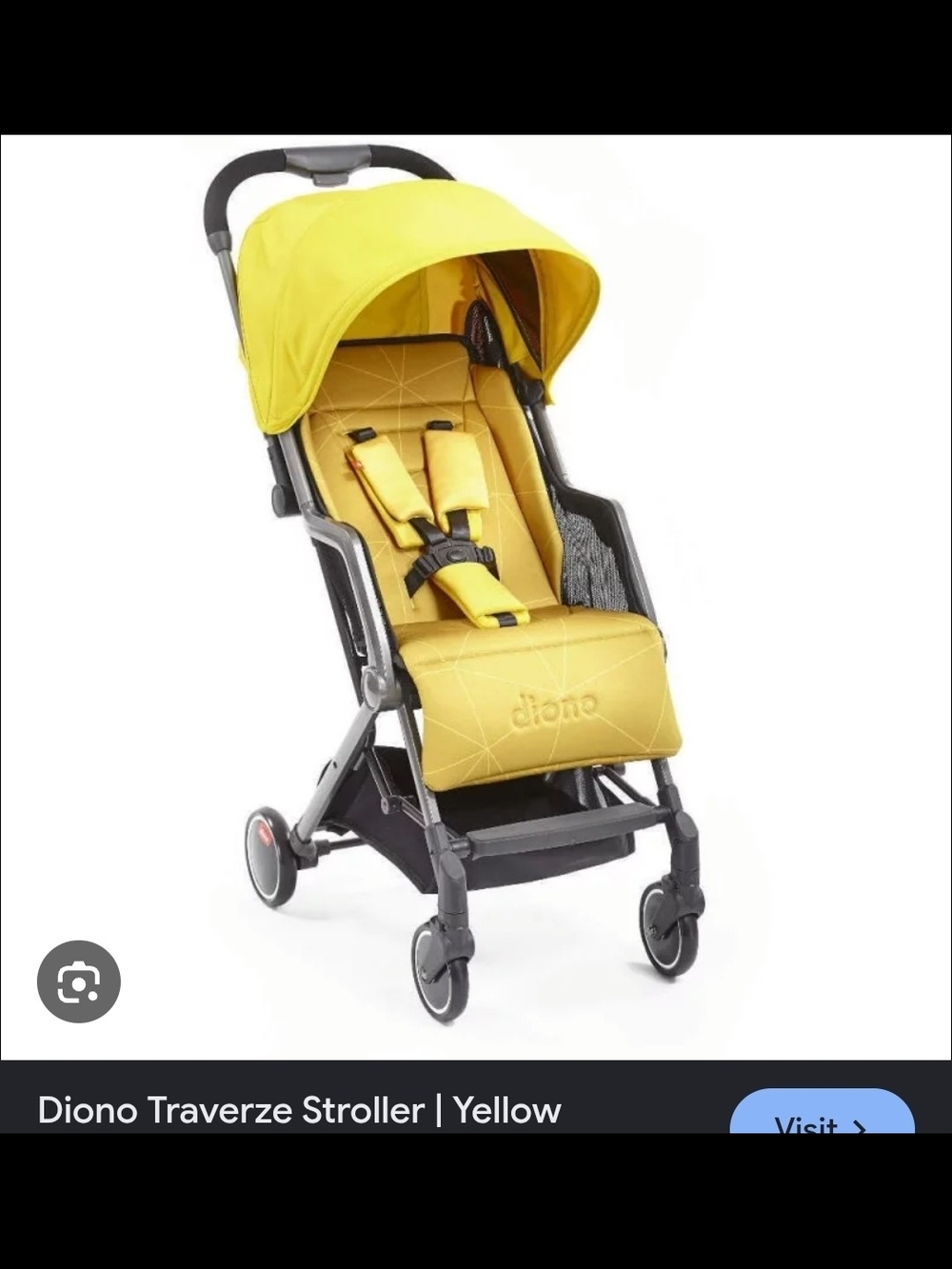 Diono Travel Traverse Stroller in Bright Yellow W Cover